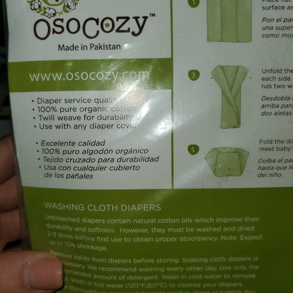 OSoCozy 100% Organic Cotton Cloth Diapers - Picture 2 of 4